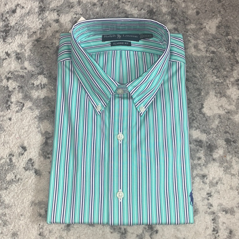 Ralph Lauren Men's Striped Green Shirt